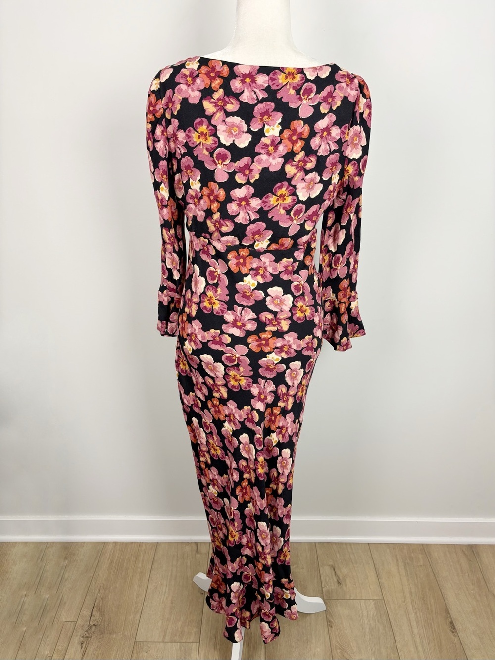 Reformation Kiley Floral Print Midi Dress Floral Print Size 10 - Picture 8 of 15